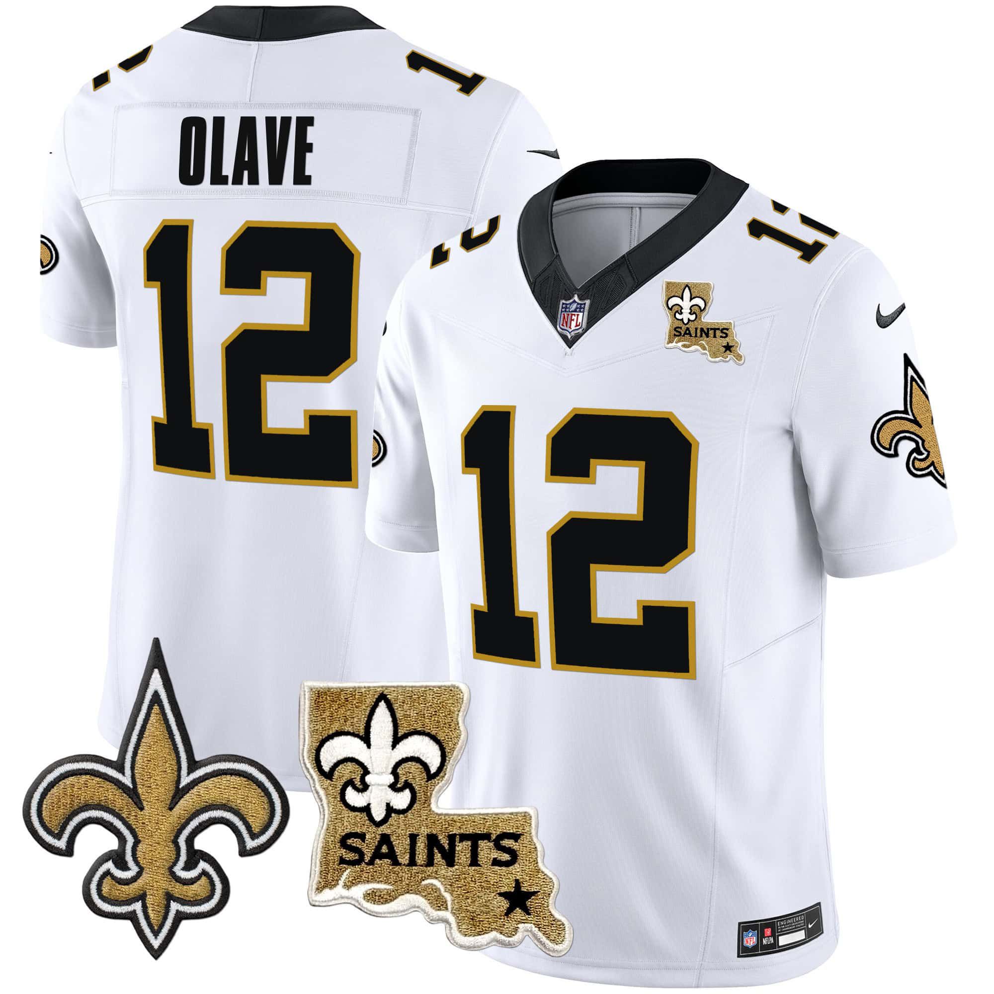 Men New Orleans Saints #12 Olave White 2024 Nike Vapor Limited NFL Jersey